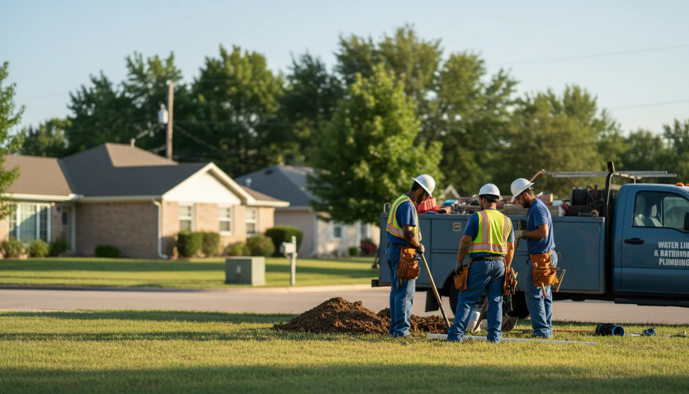 Residential water line and bathroom plumbing service in Strawn, TX